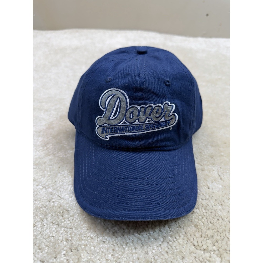 Vintage Dover International Speedway Baseball Cap Hat Blue White Racing Nascar